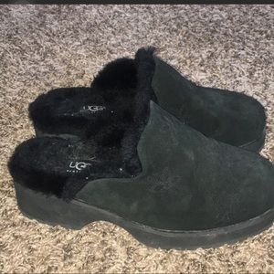 Black flower printed clogs. Worn only a few times.